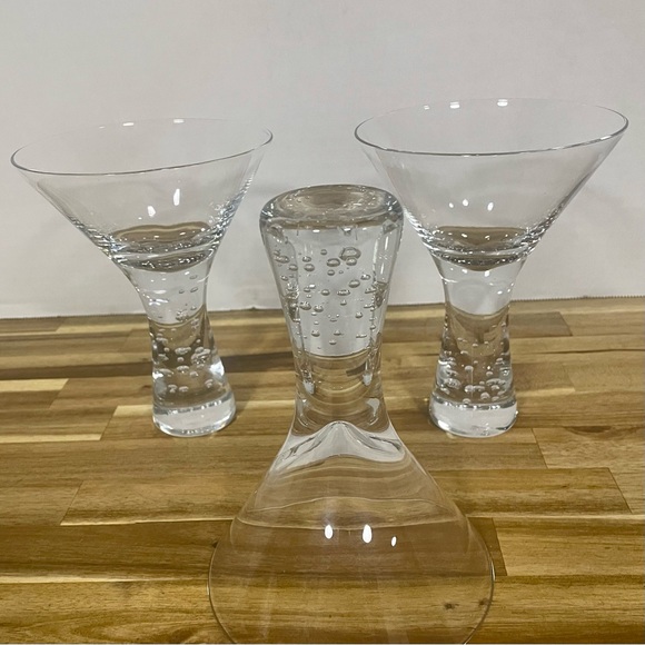 Vintage Swanky Thick Stemmed Martini Glasses Mid Century Bar, MCM Barware 3 - Picture 2 of 10